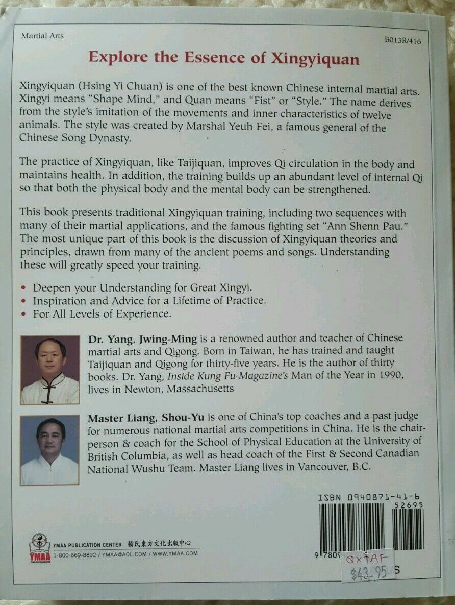 Xingyiquan Theory Applications Fighting Tactics & Spirit by Jwing-Ming Paperback