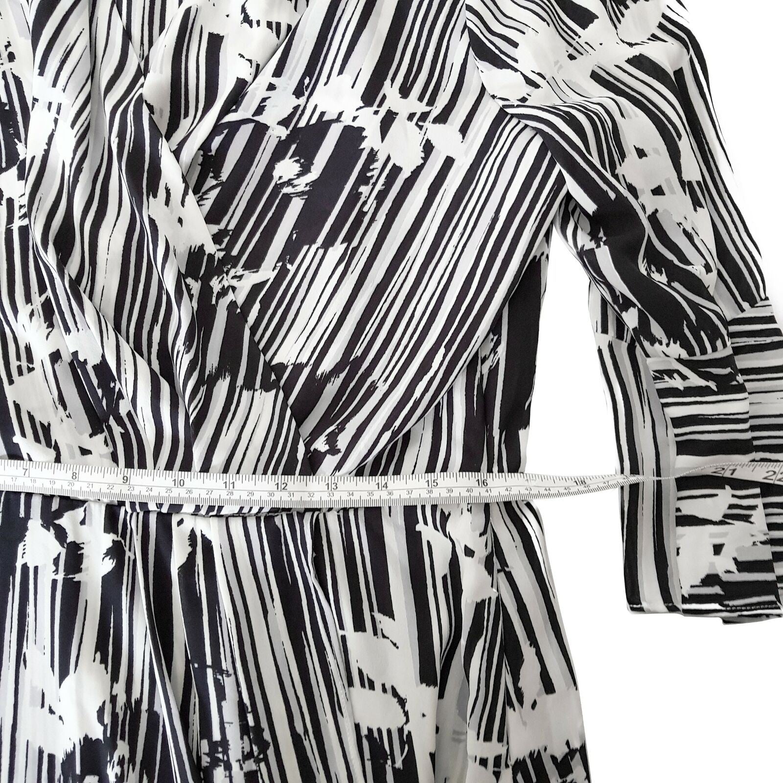 KATIES Story K Artisan Chic Women's V-Neck Maxi Dress Black White Floral Stripe