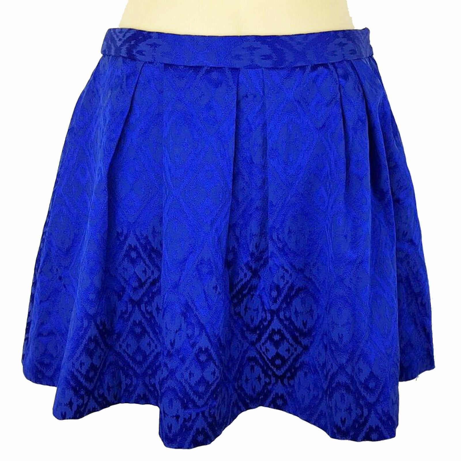 FOREVER NEW Vivid Blue Women's Mini Pleated Skater Skirt Ladies Casual Wear