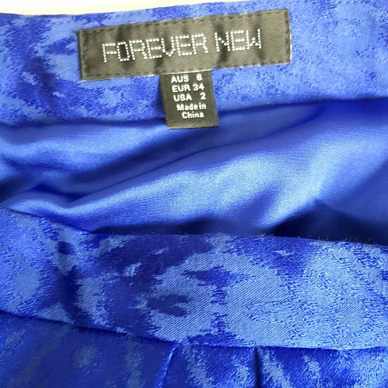 FOREVER NEW Vivid Blue Women's Mini Pleated Skater Skirt Ladies Casual Wear