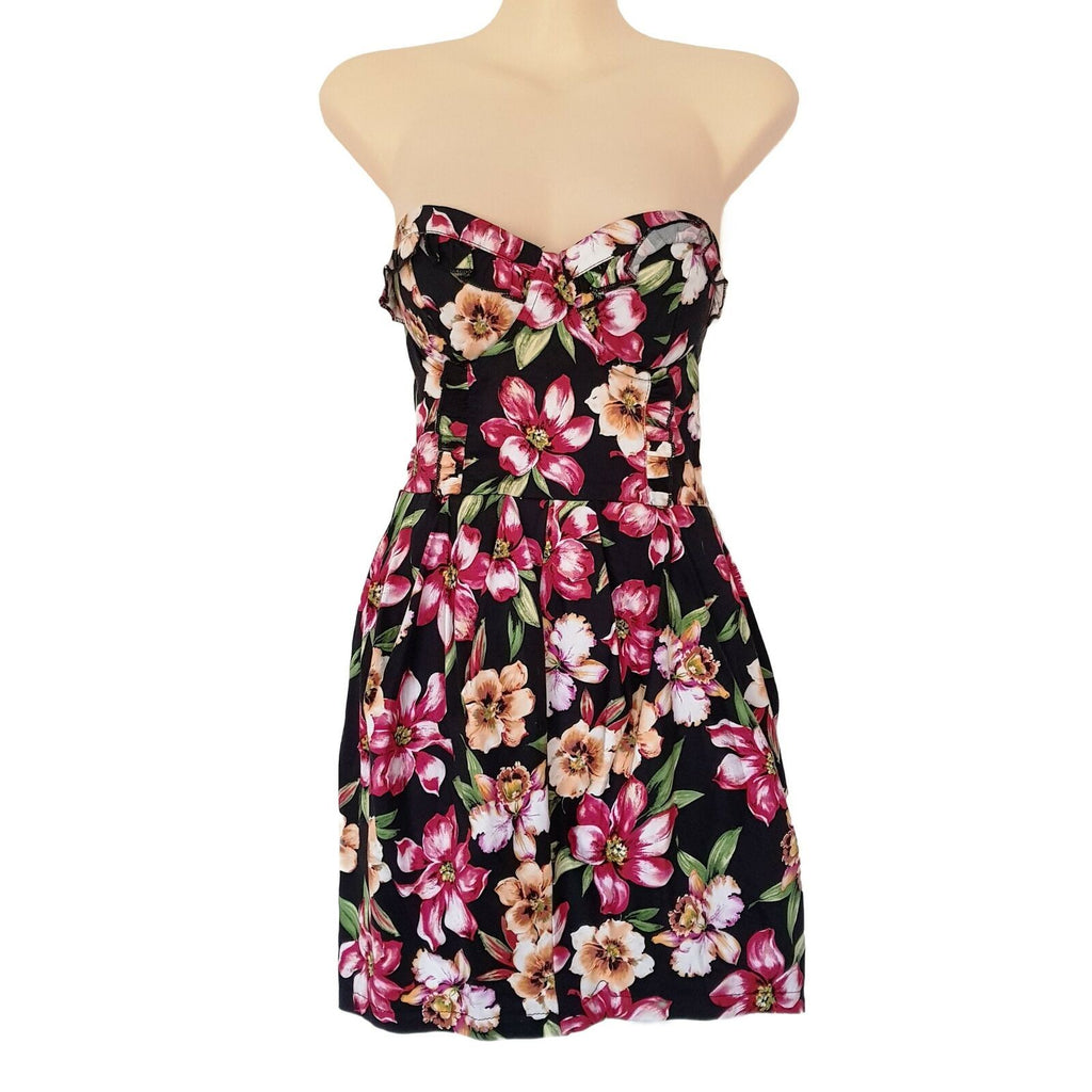 PILGRIM Women's Sexy Floral Strapless Summer Dress Sweetheart Elastic Bustier
