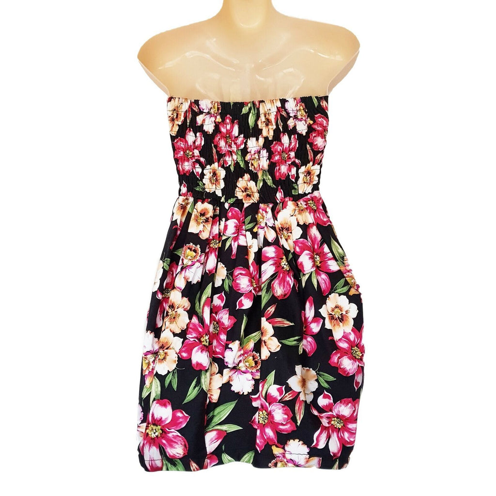 PILGRIM Women's Sexy Floral Strapless Summer Dress Sweetheart Elastic Bustier