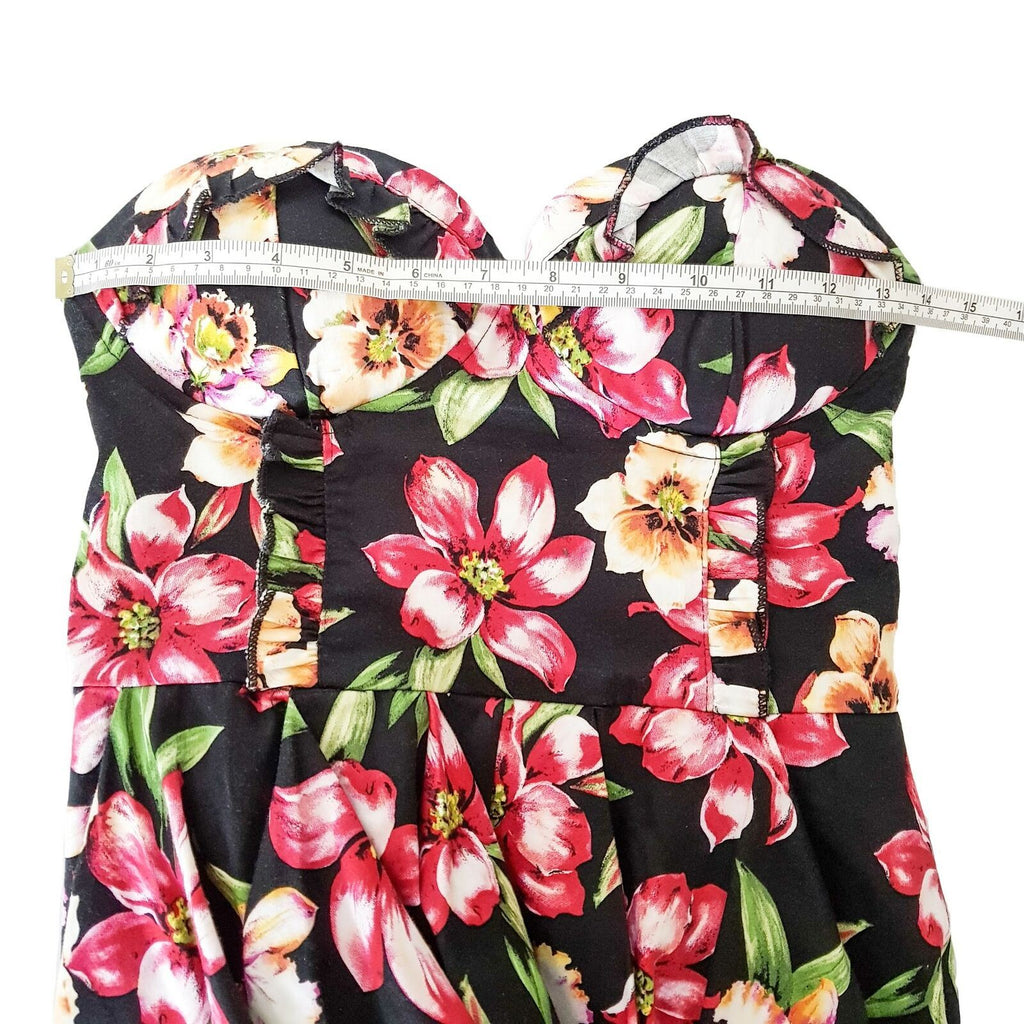 PILGRIM Women's Sexy Floral Strapless Summer Dress Sweetheart Elastic Bustier