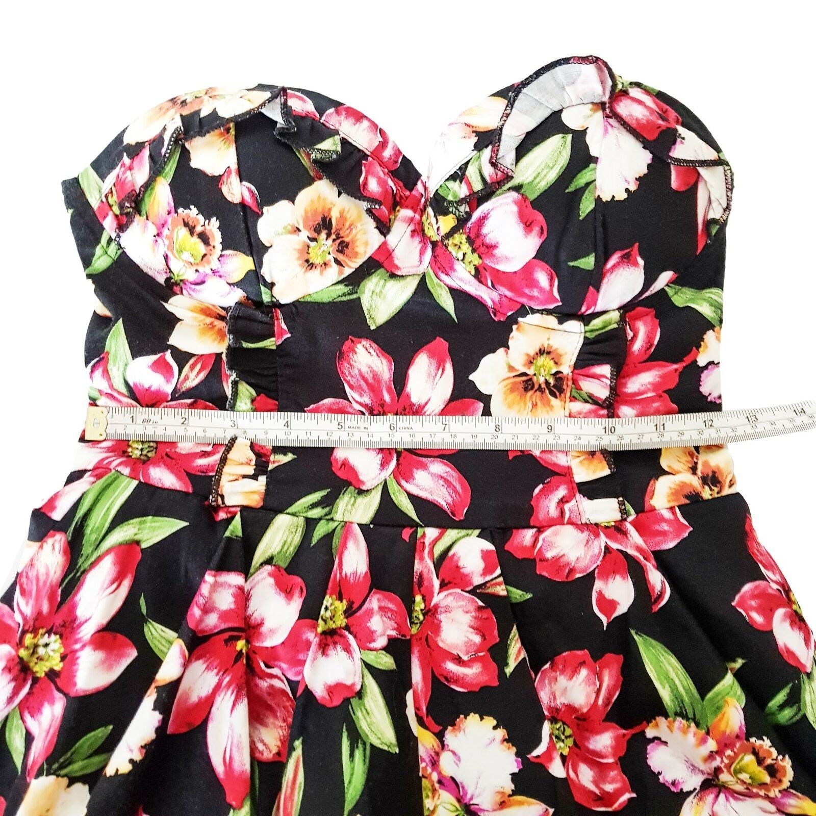 PILGRIM Women's Sexy Floral Strapless Summer Dress Sweetheart Elastic Bustier