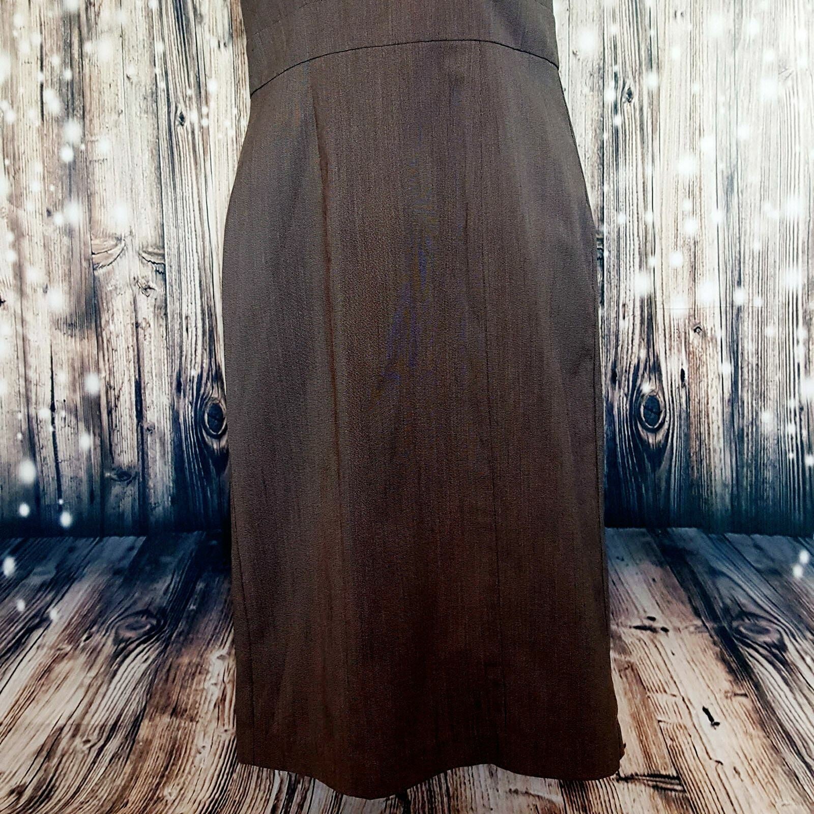 PORTMANS Women's Brown Beige Classy Pencil Dress Work Office Business Slim Fit