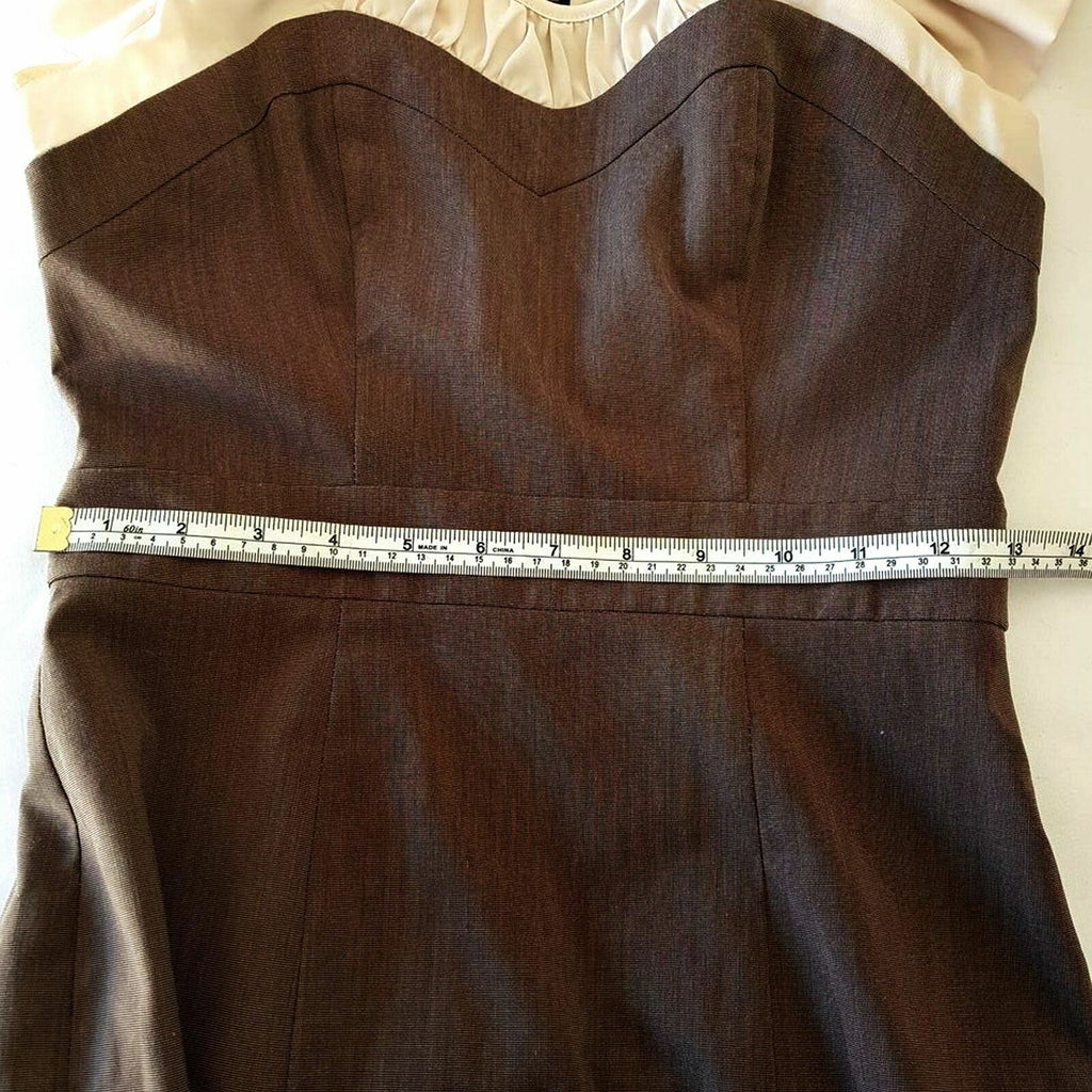 PORTMANS Women's Brown Beige Classy Pencil Dress Work Office Business Slim Fit
