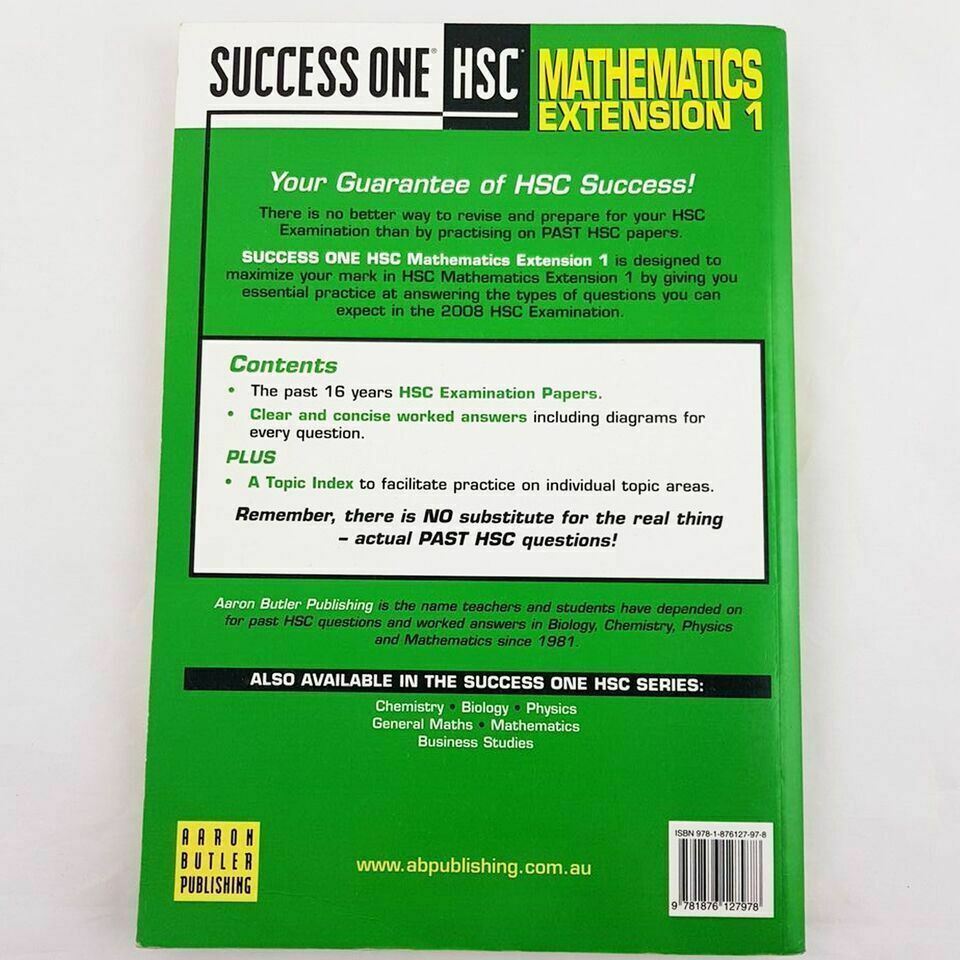 Excel Success One HSC Mathematics Extension 1 Textbook Aaron Butler Publishing