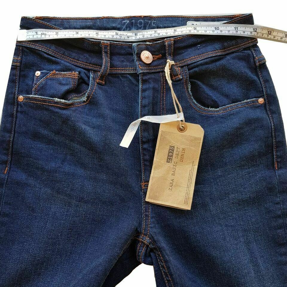 ZARA Women's High Rise Skinny Fit Blue Denim Jeans Pants Ladies Casual Wear