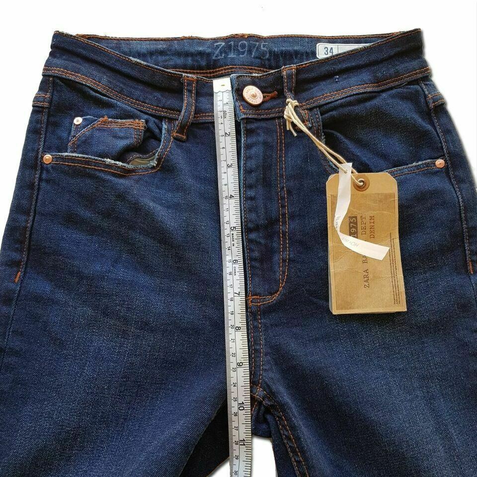 ZARA Women's High Rise Skinny Fit Blue Denim Jeans Pants Ladies Casual Wear