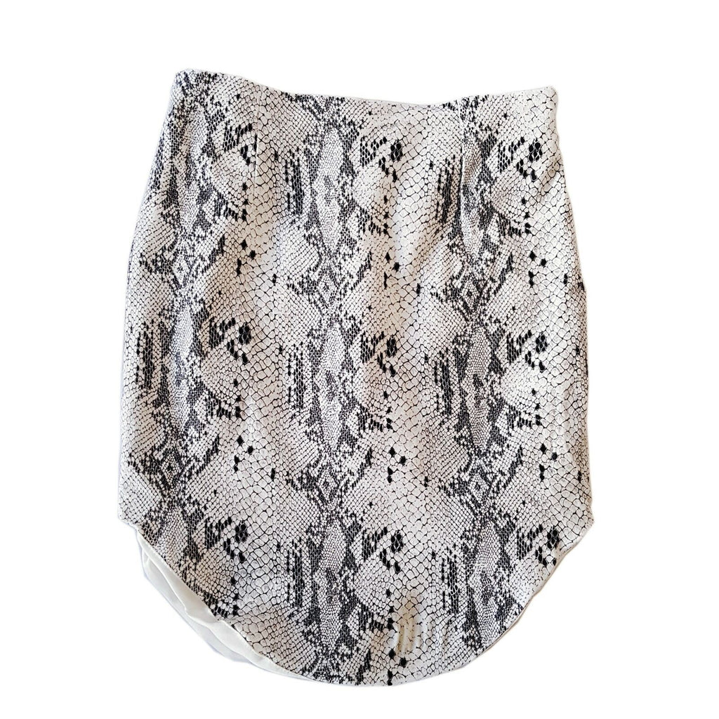 Women's Black & White Snakeskin Animal Print Luvalot Skirt Cocktail Party Wear