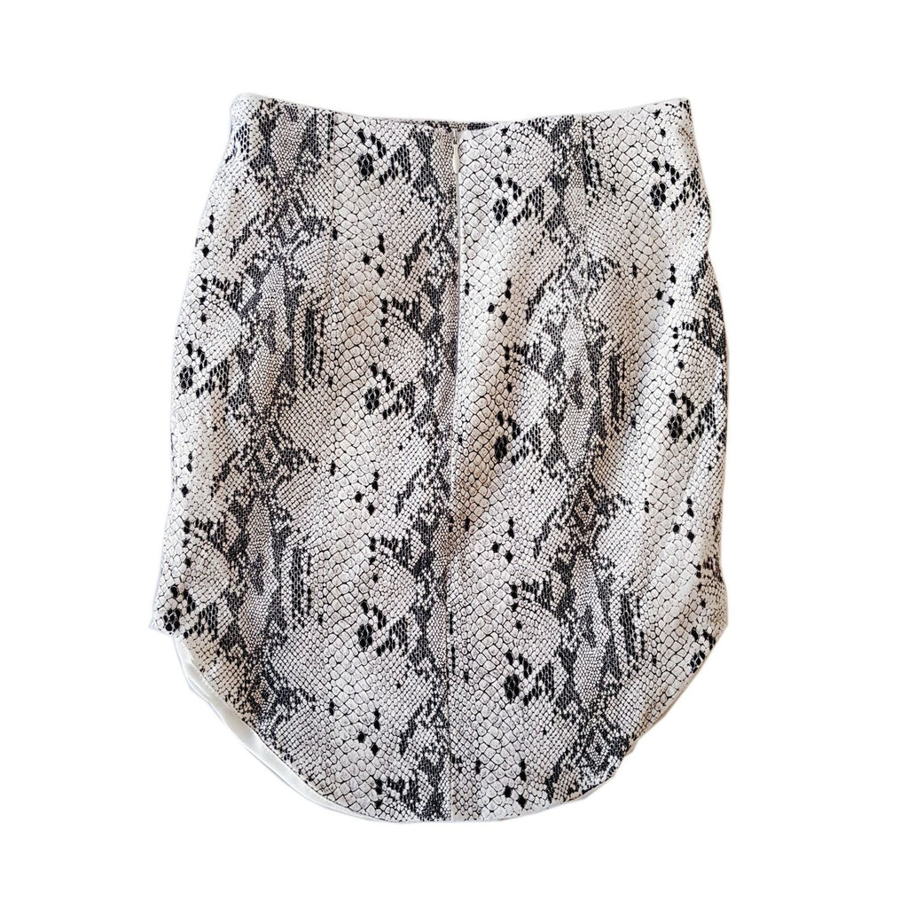Women's Black & White Snakeskin Animal Print Luvalot Skirt Cocktail Party Wear