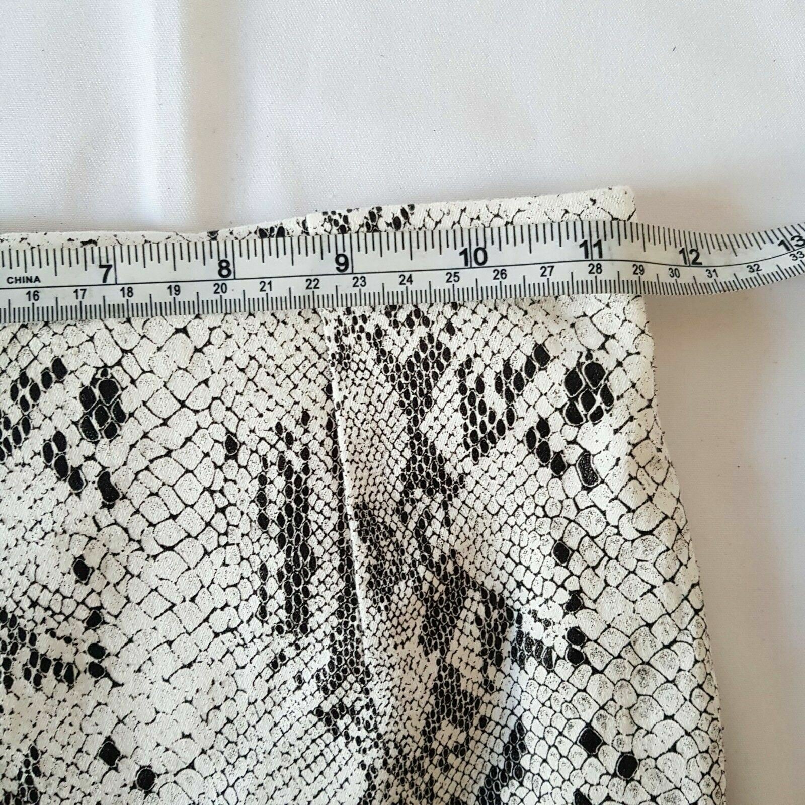 Women's Black & White Snakeskin Animal Print Luvalot Skirt Cocktail Party Wear