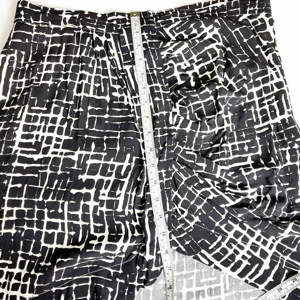 PORTMANS Black White Skirt Geometric Asymmetrical Women's Plus Work Office Wear