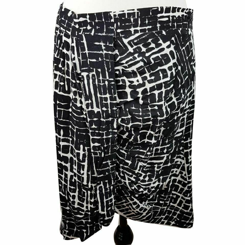 PORTMANS Black White Skirt Geometric Asymmetrical Women's Plus Work Office Wear