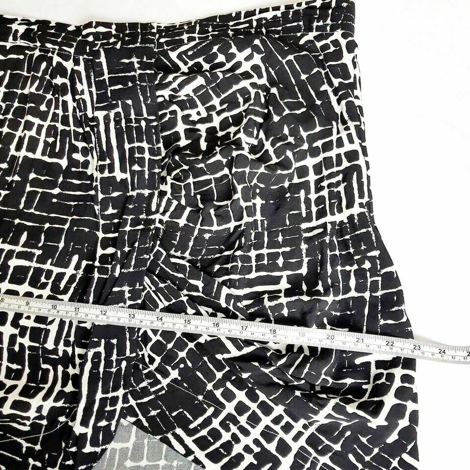 PORTMANS Black White Skirt Geometric Asymmetrical Women's Plus Work Office Wear