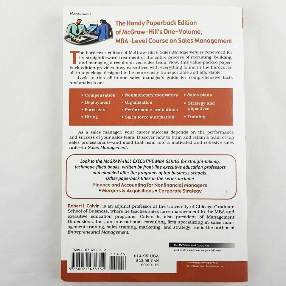 Sales Management Robert J. Calvin The McGraw-Hill Executive MBA Series Paperback