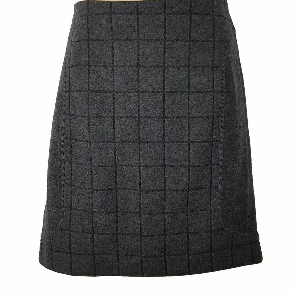 COUNTRY ROAD A-Line Skirt Charcoal Gray Grey Wool Women Office Ladies Work Wear
