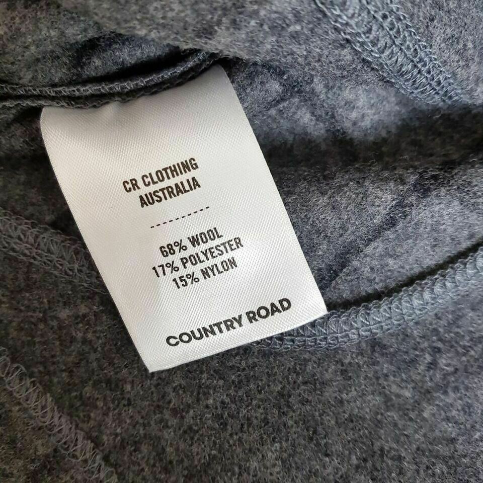 COUNTRY ROAD A-Line Skirt Charcoal Gray Grey Wool Women Office Ladies Work Wear
