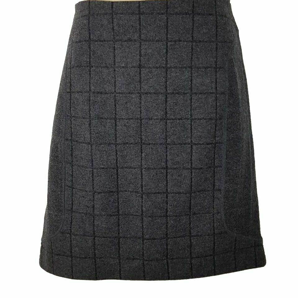 COUNTRY ROAD A-Line Skirt Charcoal Gray Grey Wool Women Office Ladies Work Wear