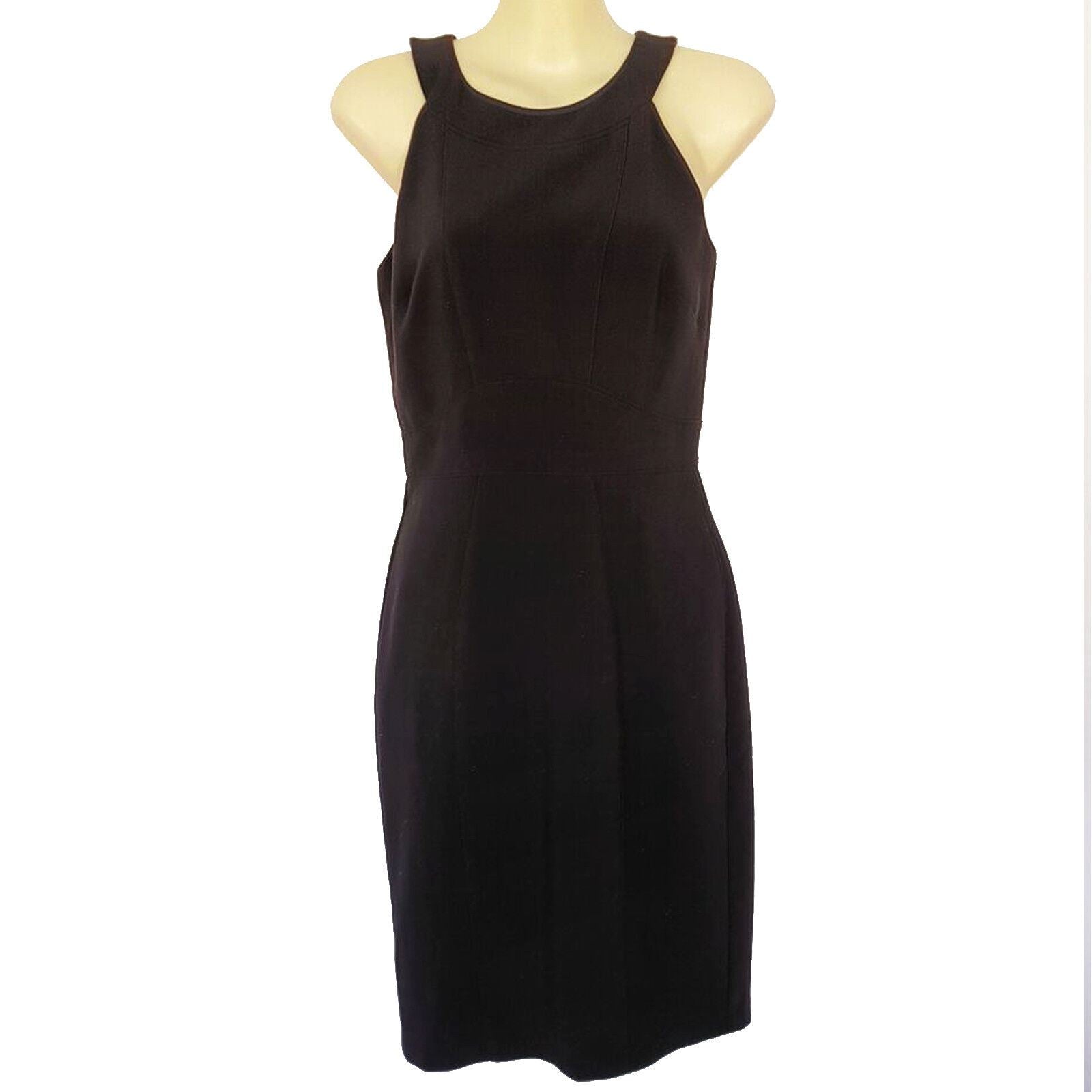 FORCAST Womens Black Sleeveless Pencil Dress Work Office Business High Neck 6 XS