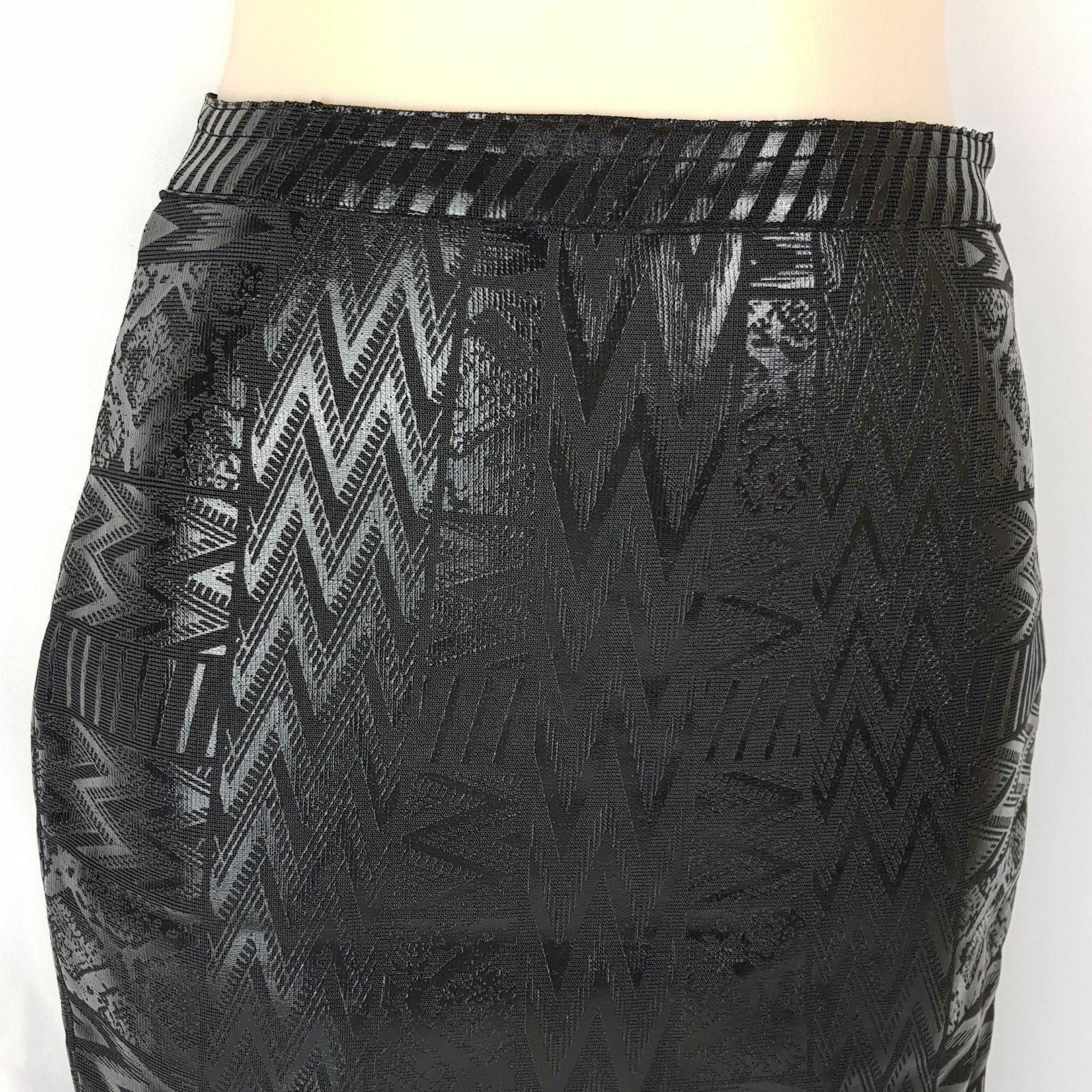Women's Sexy Wet Look Shiny Stretchy Black Clubwear Party Cocktail Skirt Fitted