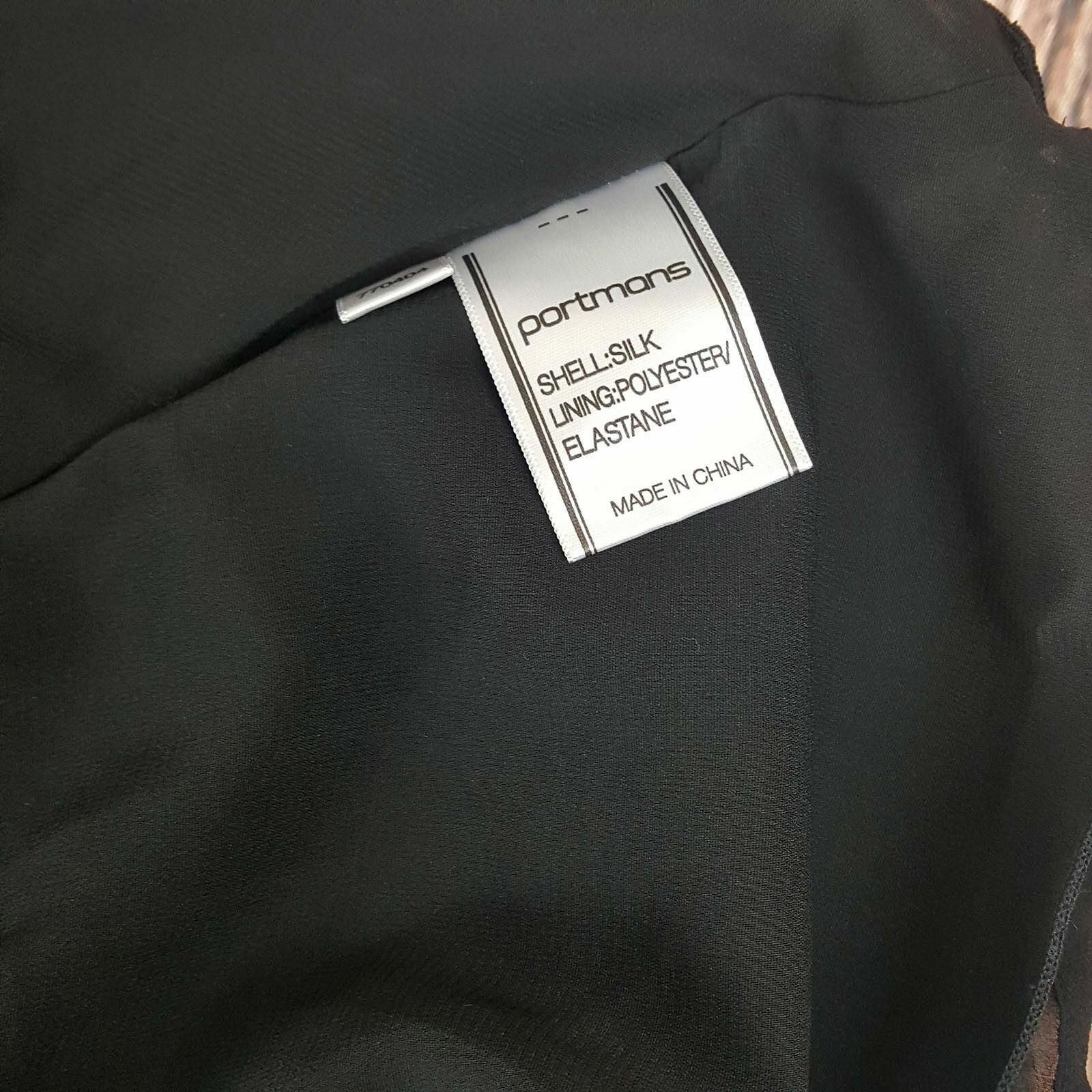 PORTMANS Women's Silk Black Skater A-Line Mini Skirt Fashion Cocktail Party Wear