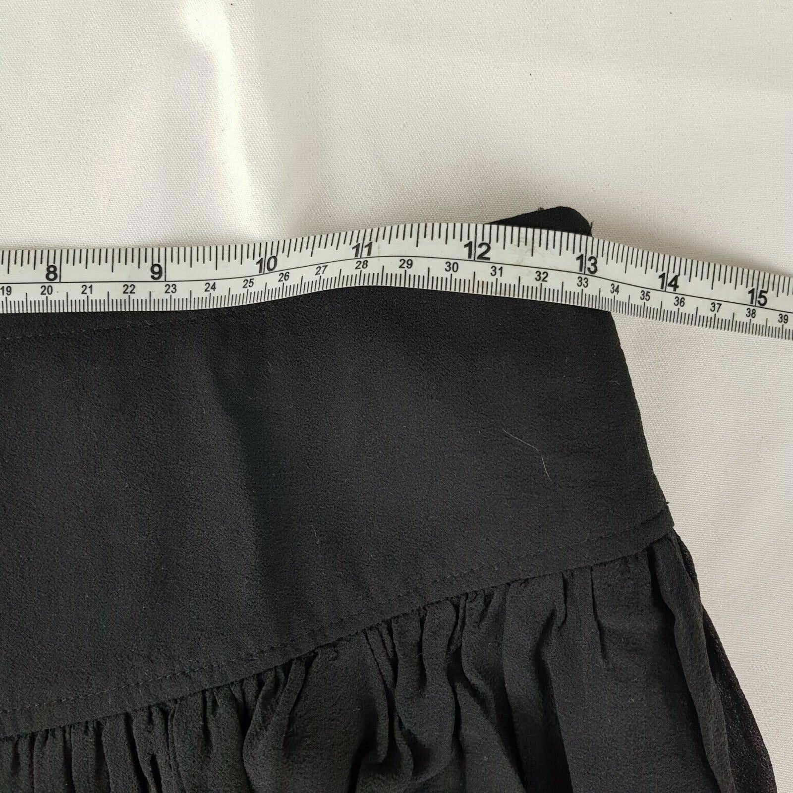 PORTMANS Women's Silk Black Skater A-Line Mini Skirt Fashion Cocktail Party Wear