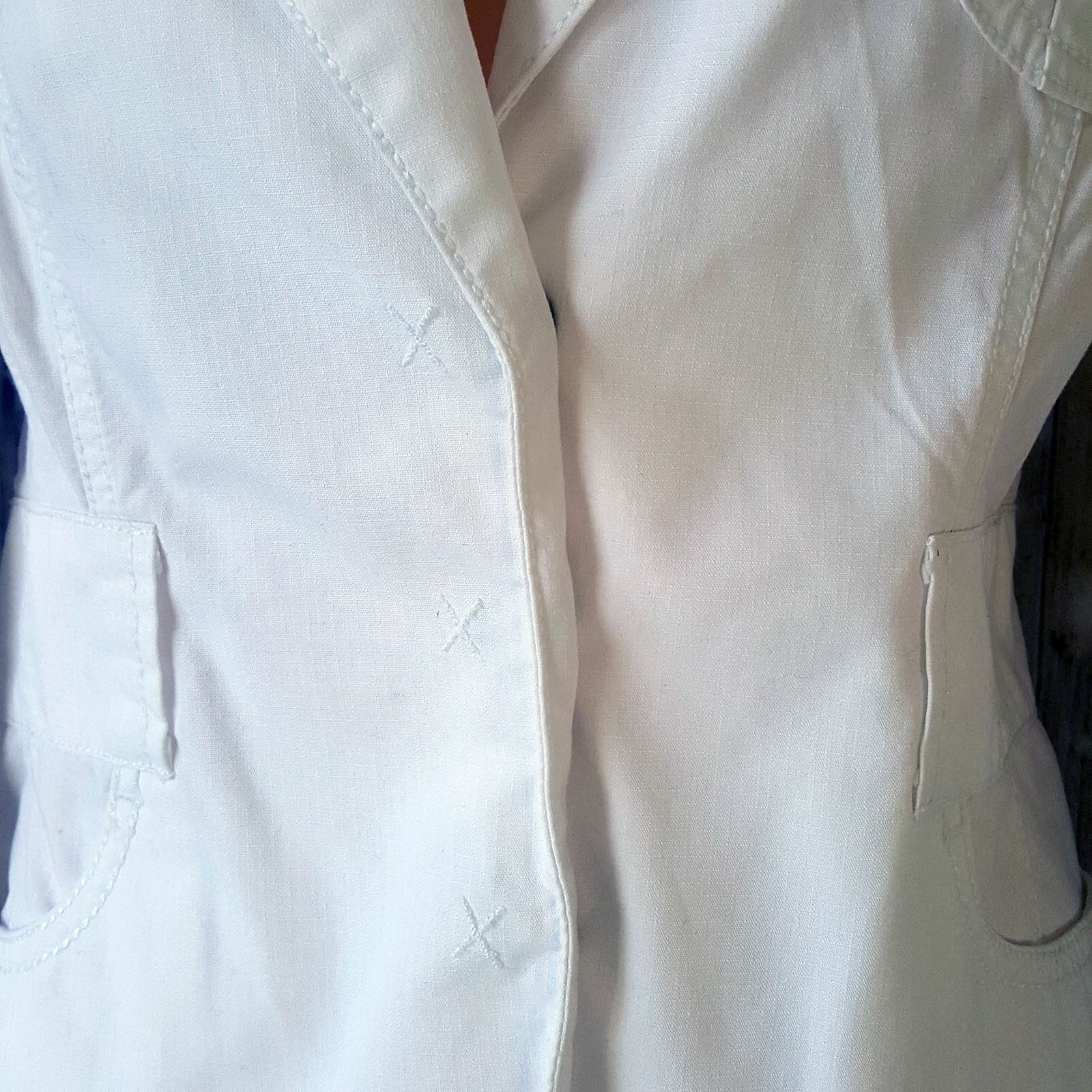 TOMMY HILFIGER Denim Women White Long Sleeve Button Cotton Fashion Petite Jacket