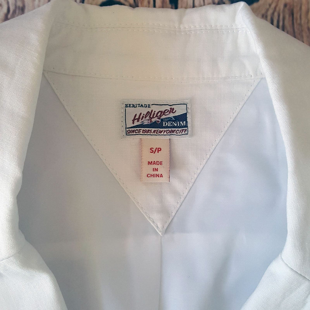 TOMMY HILFIGER Denim Women White Long Sleeve Button Cotton Fashion Petite Jacket
