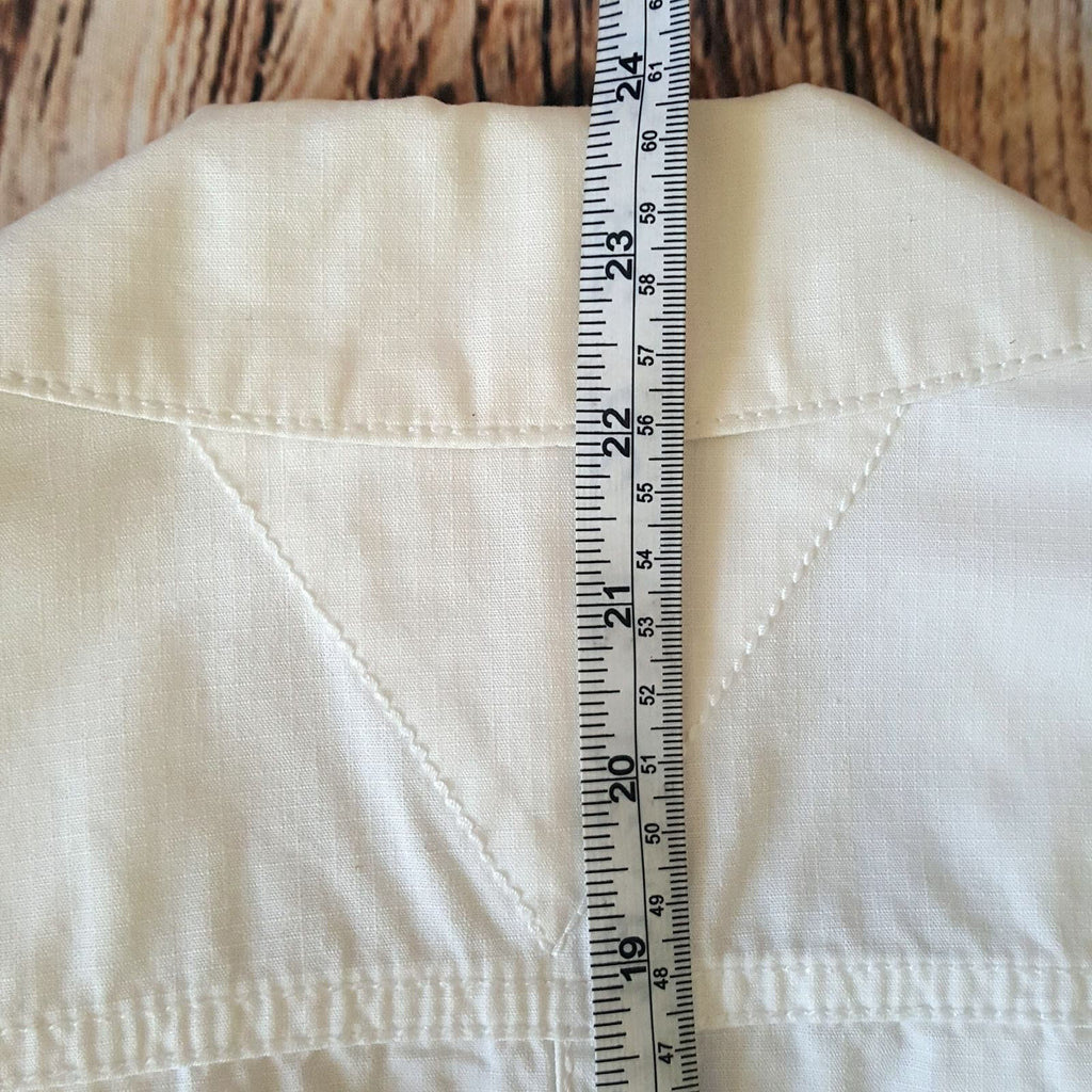TOMMY HILFIGER Denim Women White Long Sleeve Button Cotton Fashion Petite Jacket