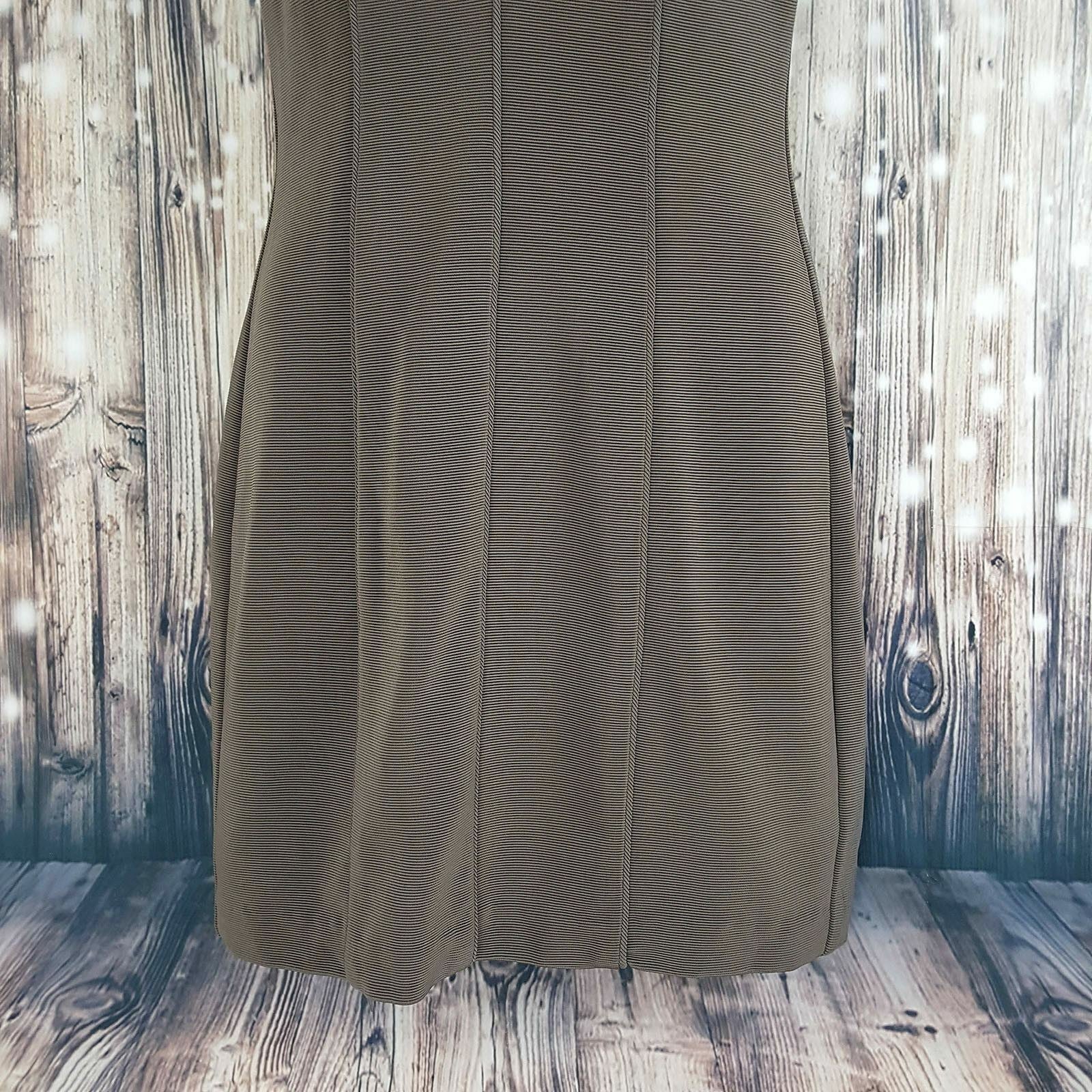 SEDUCE Women's Brown Ribbed Fashion Textured Cocktail Party Formal Pencil Dress
