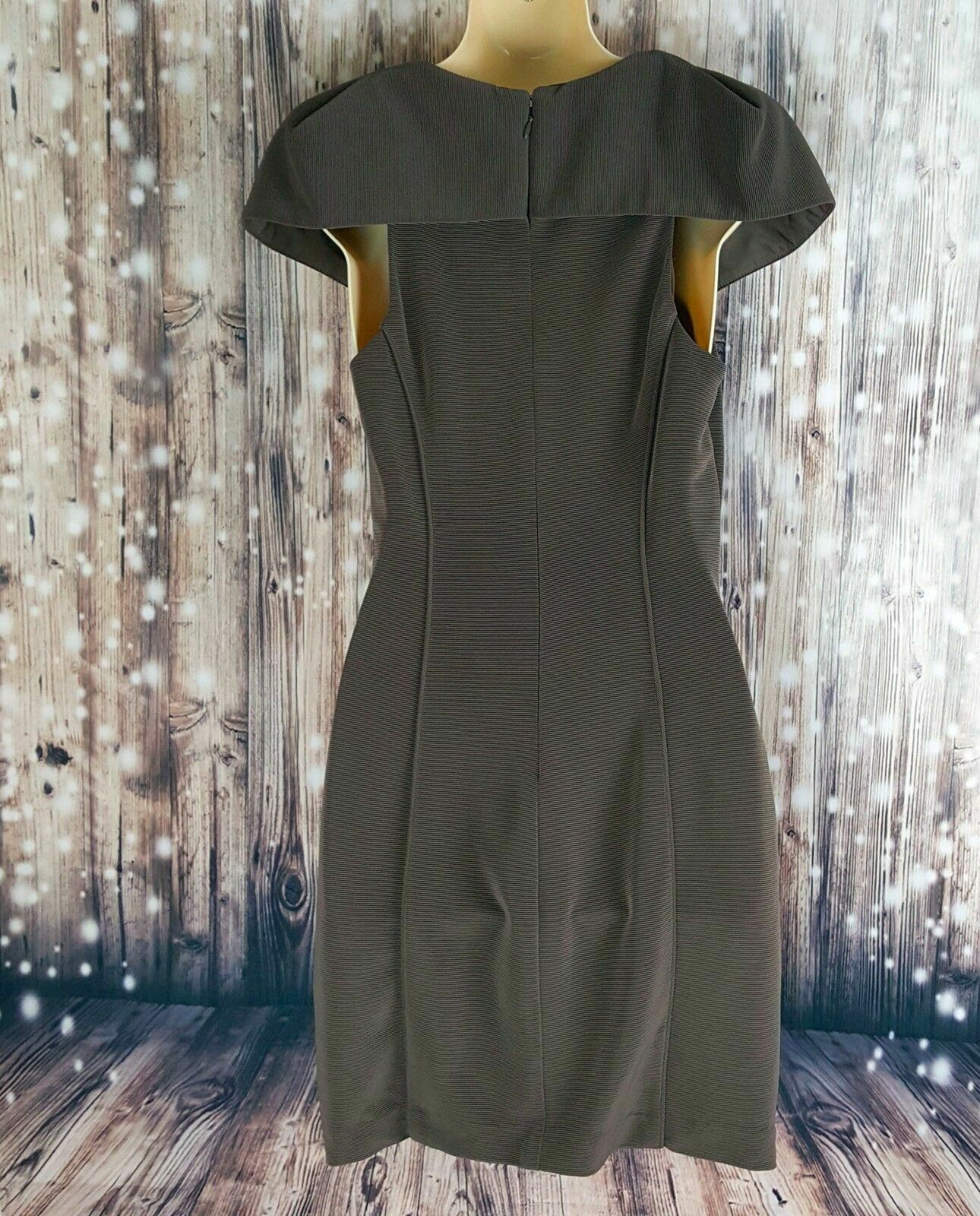 SEDUCE Women's Brown Ribbed Fashion Textured Cocktail Party Formal Pencil Dress