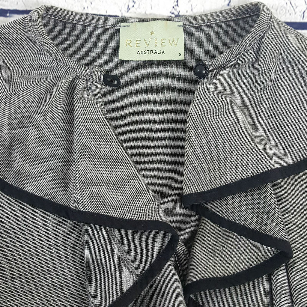 REVIEW Women's Grey Keyhole Neckline Short Sleeve Dress Fashion Corporate Attire