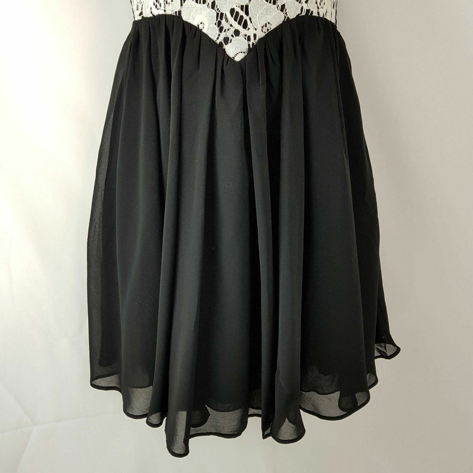 DOTTI Black White Lace Women's Strapless Spaghetti Sweetheart Ladies Party Dress