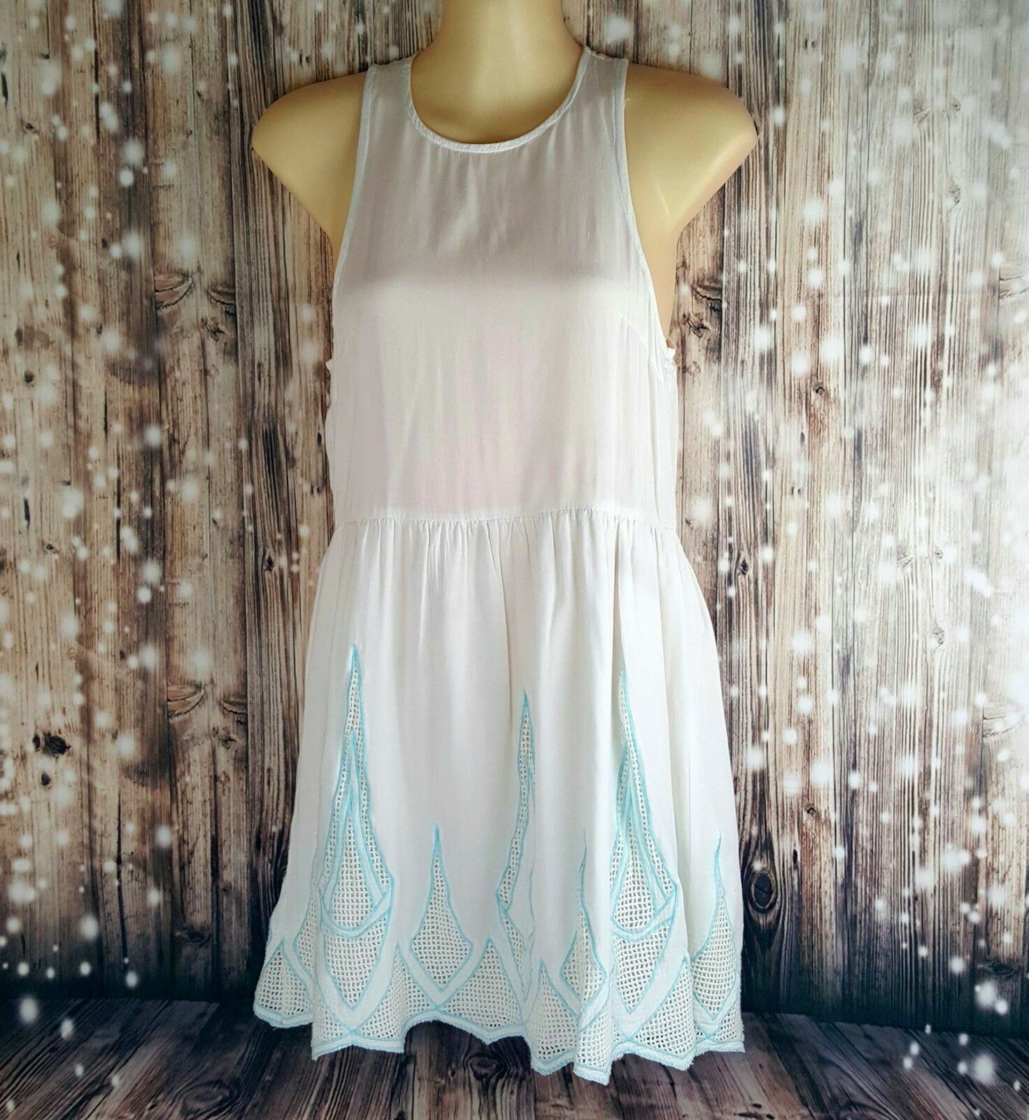 Women's Fashion White Summer Sleeveless Dress Pretty Casual Beach Sundress New