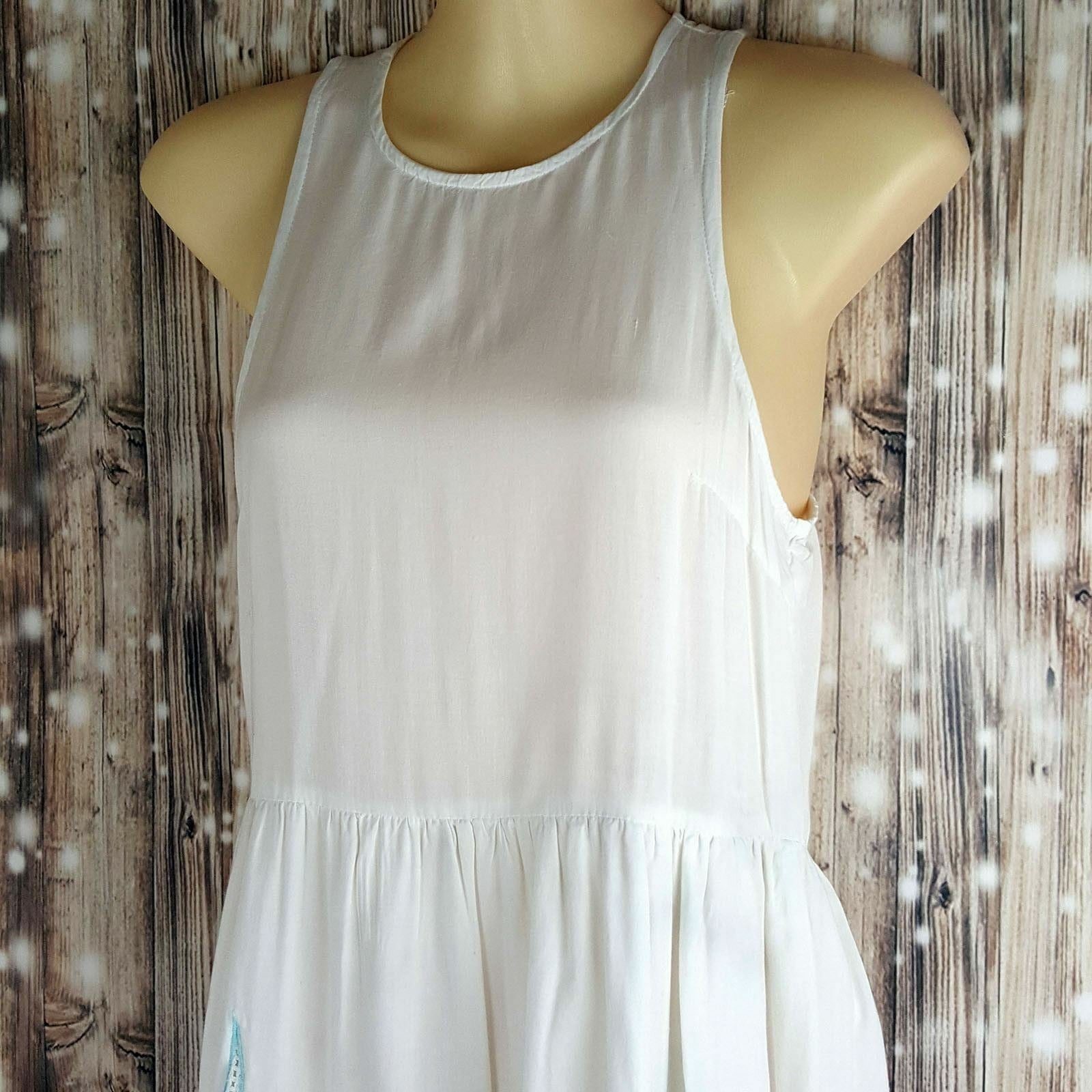 Women's Fashion White Summer Sleeveless Dress Pretty Casual Beach Sundress New