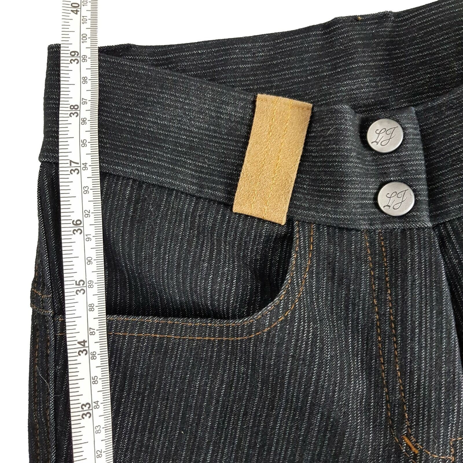 LJ Women's Black Denim Skinny Jeans Pants Slim Ladies Beige Suede Knee Patch