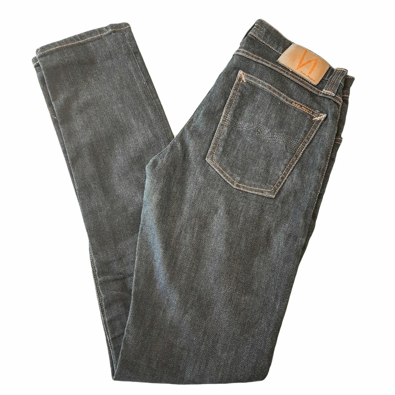 Nudie Jeans Blue High Kai Rinsed Regular Womens Tapered Denim W29 L32 Zipper Fly