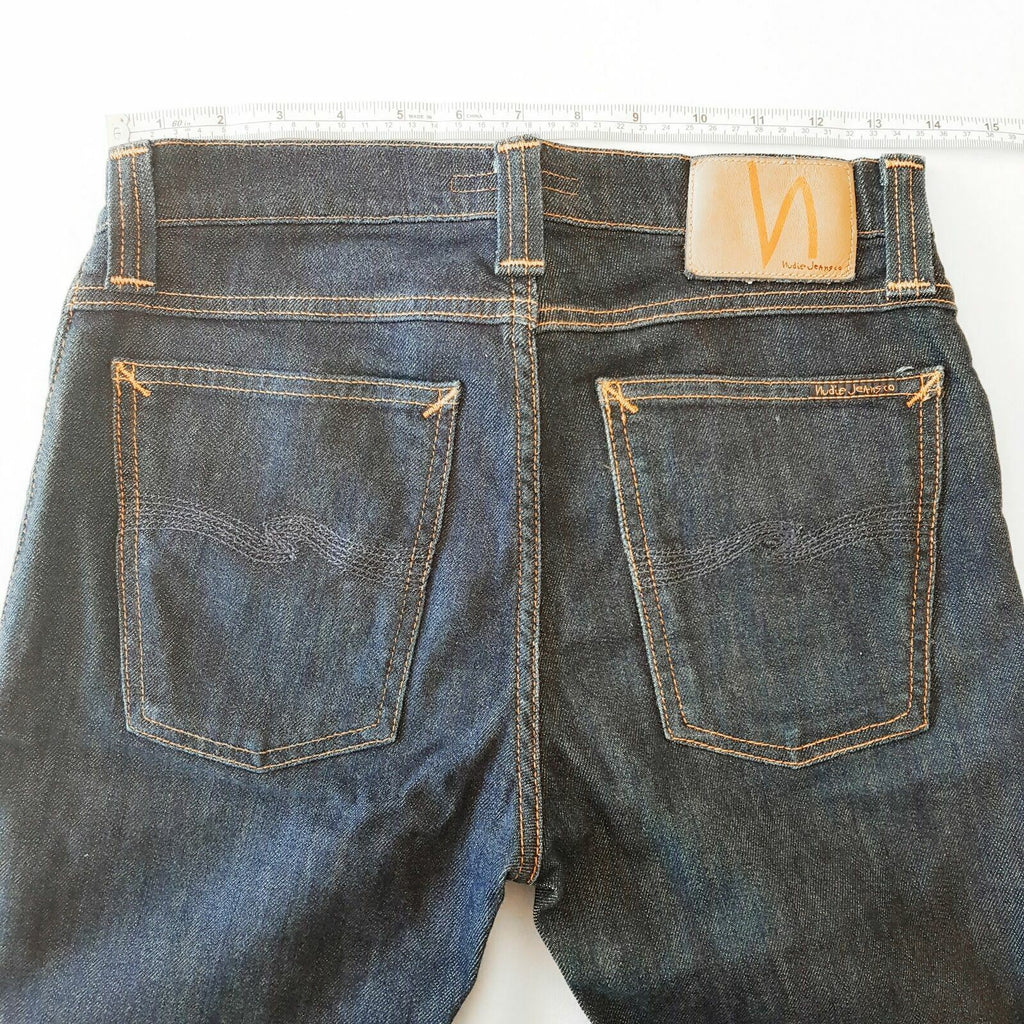 Nudie Jeans Blue High Kai Rinsed Regular Womens Tapered Denim W29 L32 Zipper Fly