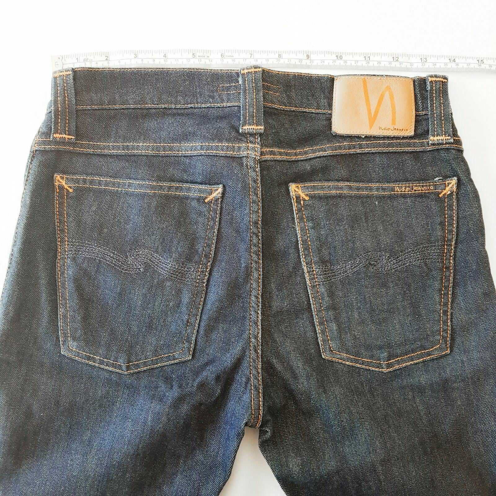 Nudie Jeans Blue High Kai Rinsed Regular Womens Tapered Denim W29 L32 Zipper Fly