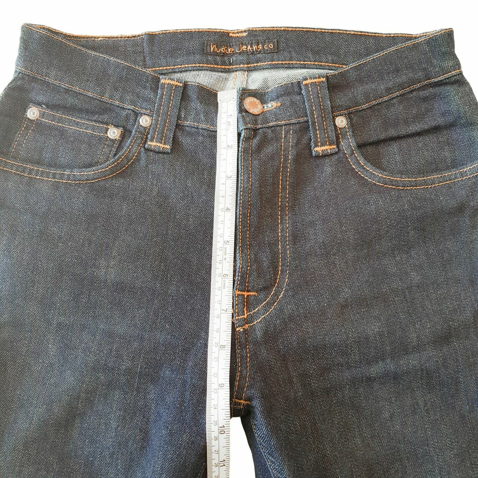 Nudie Jeans Blue High Kai Rinsed Regular Womens Tapered Denim W29 L32 Zipper Fly