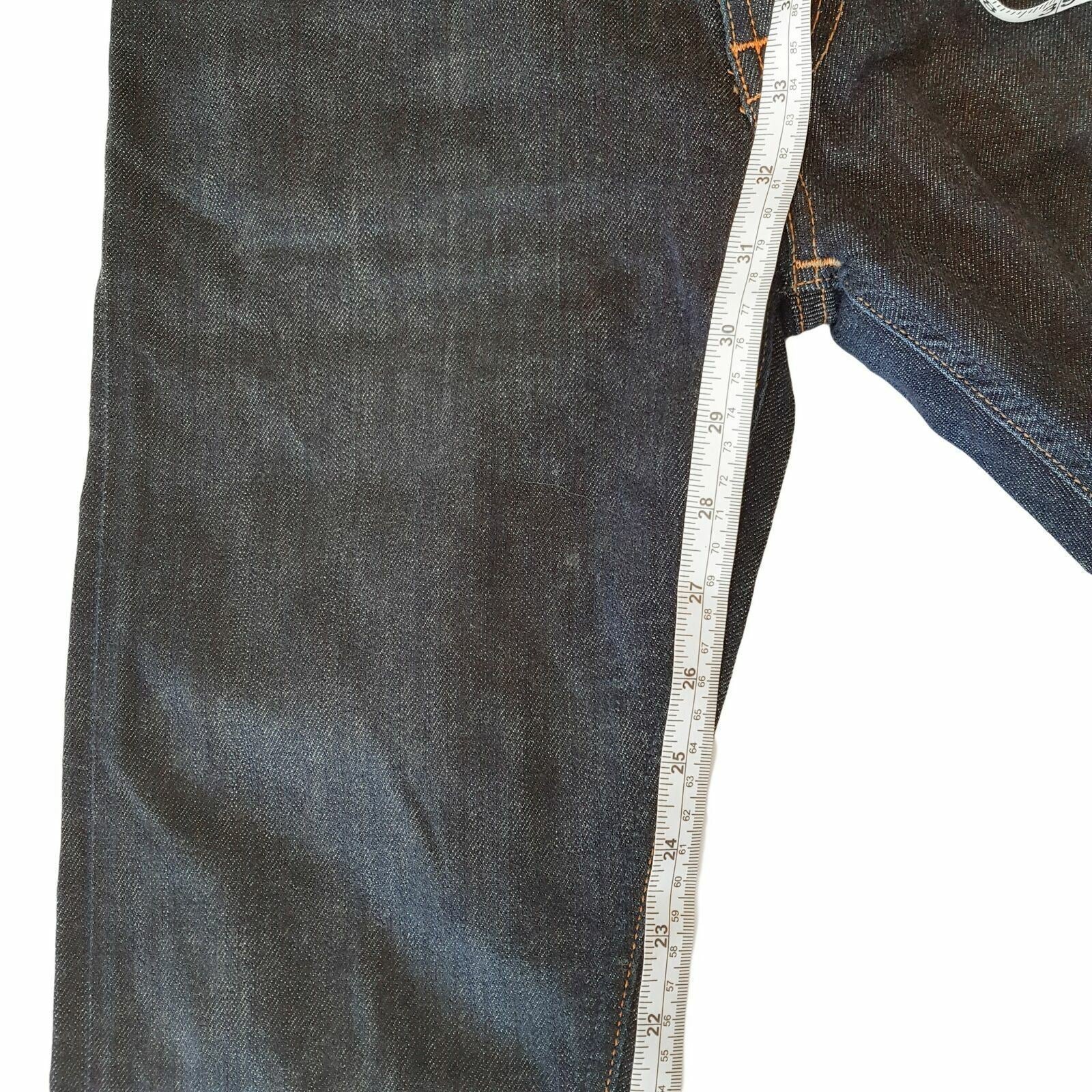 Nudie Jeans Blue High Kai Rinsed Regular Womens Tapered Denim W29 L32 Zipper Fly