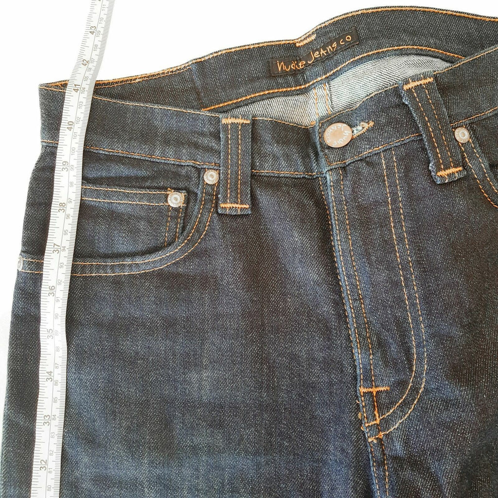 Nudie Jeans Blue High Kai Rinsed Regular Womens Tapered Denim W29 L32 Zipper Fly
