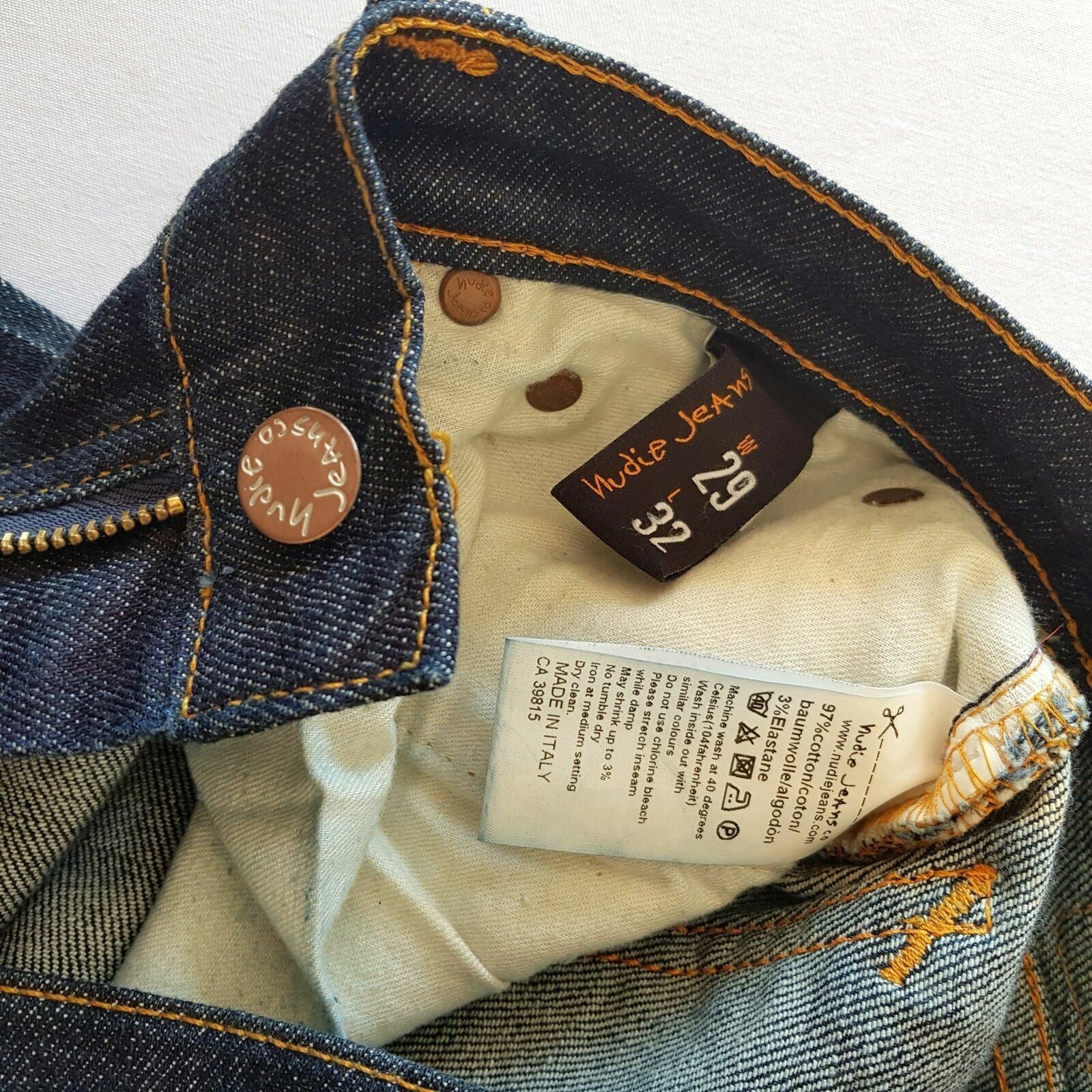 Nudie Jeans Blue High Kai Rinsed Regular Womens Tapered Denim W29 L32 Zipper Fly