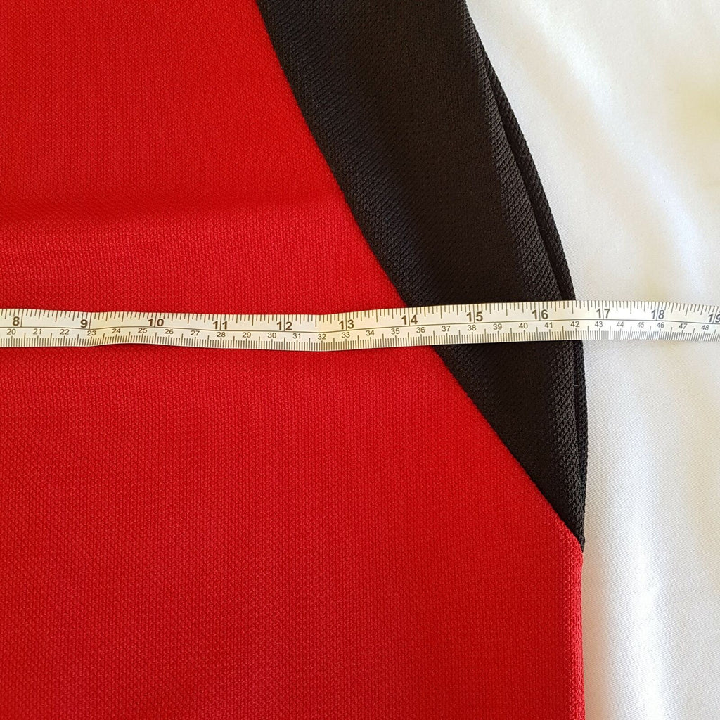 Women's Red Black Panel Sleeveless Sheath Dress Keyhole Neckline Work Wear Party