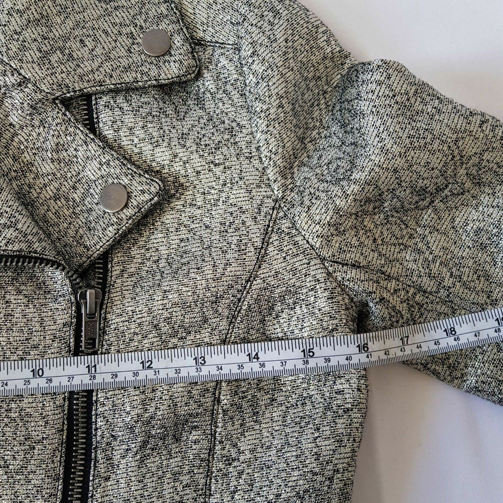 ASOS PETITE Silver Black Women's 3/4 Sleeve Glitter Ladies Corporate Blazer