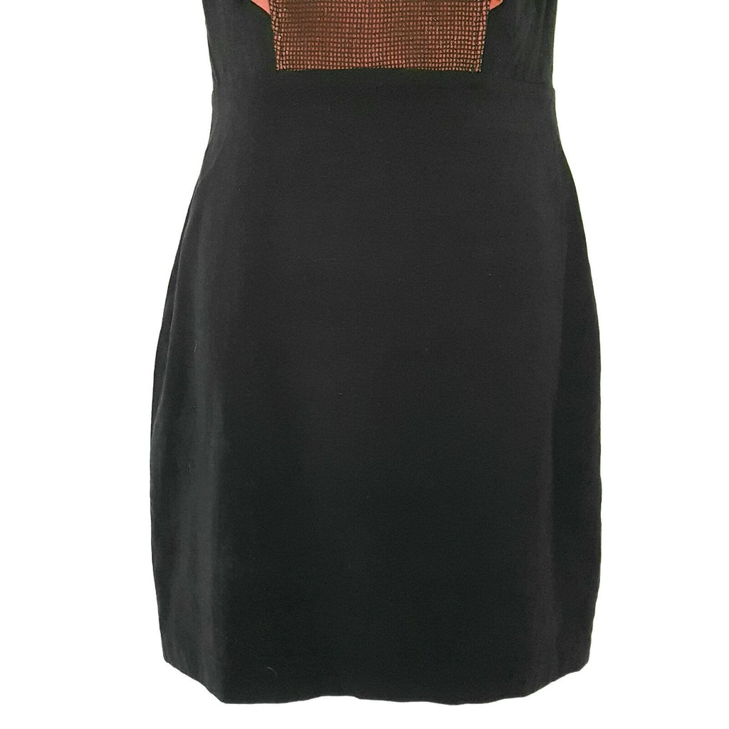 KHAMODA Black Women's Sheath Cocktail Dress Short Flutter Sleeve Scoop Neckline