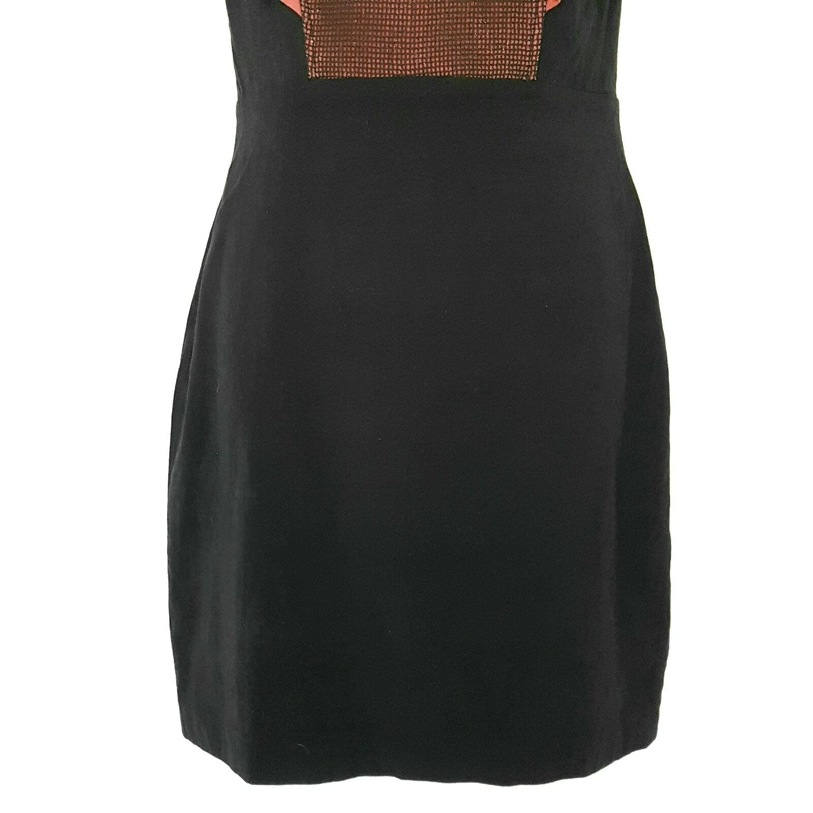 KHAMODA Black Women's Sheath Cocktail Dress Short Flutter Sleeve Scoop Neckline