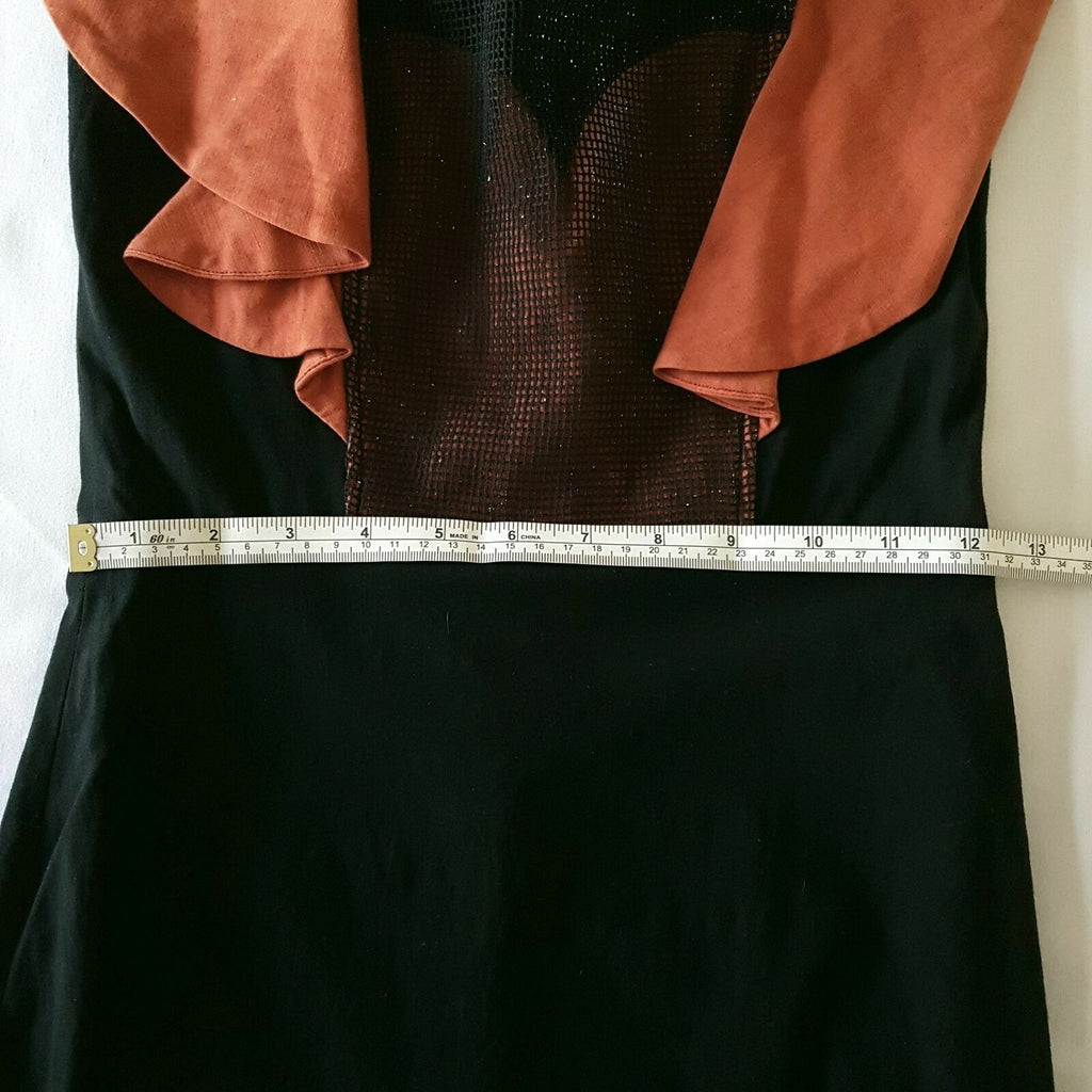 KHAMODA Black Women's Sheath Cocktail Dress Short Flutter Sleeve Scoop Neckline