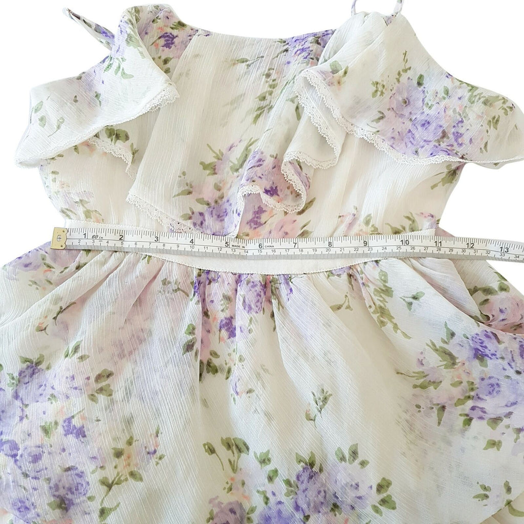 SHEIKE Basic White Floral Print Sleeveless Women's Fit & Flare Layered Dress Zip